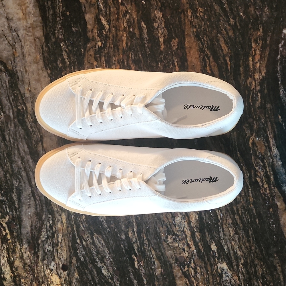 NIB Madewell White Lace Up Sneakers